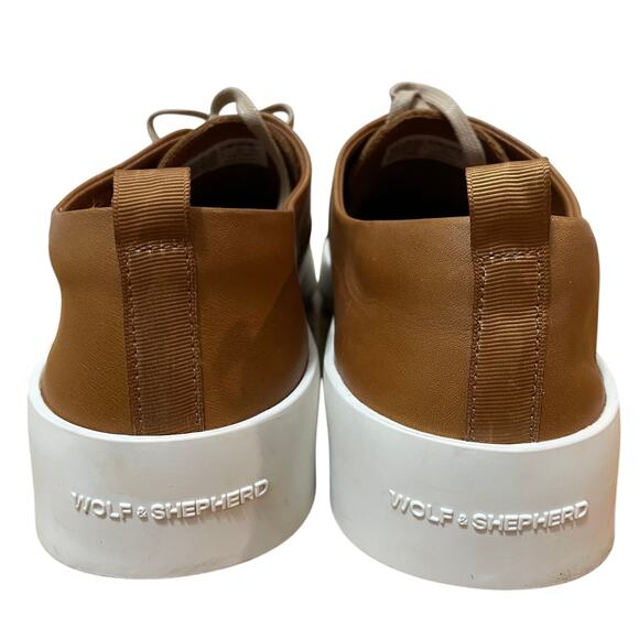 Wolf & Sheperd Unisex‎ Size 41 Cruise Lace Up Camel Brown Leather Sneaker - Picture 5 of 9